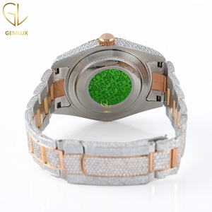 นาฬิกาข้อมือผู้ชายคุณภาพพรีเมียม ประดับเพชรโมอิสซาไนต์ D VVS ตัวเรือนโรสโกลด์ ดีไซน์ฮิปฮอป หน้าปัดแบบอาหรับ พร้อมฟังก์ชั่นวันที่อัตโนมัติ ผ่านการทดสอบเพชร - Product Image 5