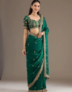 Sari de chifón bordado KV estilo Bollywood para uso diario - Product Image 2