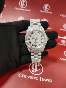 Montre en Moissanite avec diamant Montre au design de luxe pour hommes Bijoux hip hop au design personnalisé pour montre en acier inoxydable - Product Image 6