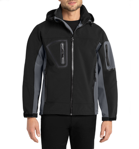 OEM Custom Logo Softshell Jacket Hooded Windproof Breathable Water Resistant Outdoor Windbreaker Unisex Wholesale - Product Image 1