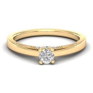 Anillos de Compromiso REYES de Alta Calidad en Oro Sólido de 14K con Diamante de Corte Redondo de 0.35Ct para Mujer, Joyería Brillante con Certificación IGI - Product Image 1