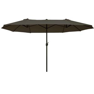 Ombrellone da Esterno a Doppia Faccia da 4,5m Extra Large Grigio con Manovella per Terrazzo, Prato, Giardino, Piscina, Palestra - Parasole da Giardino 2,7m - Product Image 1