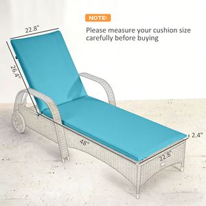 Set di 2 Cuscini Pieghevoli UPF50+ 200gsm 122x58cm Azzurro Chiaro per Chaise Longue da Esterno - Product Image 3