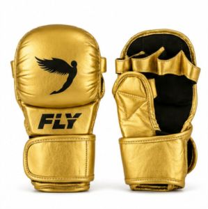 Gants de combat MMA en cuir de vache véritable personnalisés, à lacets, pour adultes, design doré premium, pour entraînement et sparring de kickboxing - Product Image 1