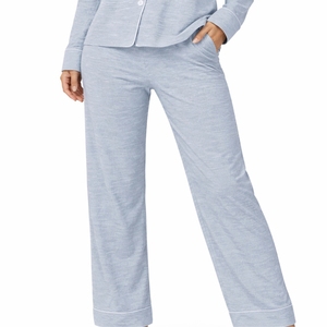 Conjunto de pijama de diseño personalizado para mujer, de manga larga, con botones, cómodo, transpirable, para dormir. - Product Image 5