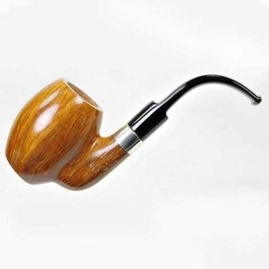 Pipe à fumer en bois faite à la main, en bois massif naturel, finition polie - Product Image 1