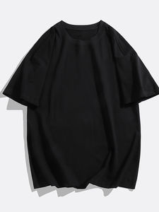 Popular Men's Bold Men's Oversized Black T <b>Shirt</b> with <b>Patchwork</b> Letters and Blue Flame Graphic Streetwear Cotton Tee - Product Image 2