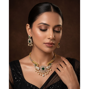 Heer Victorian Traditional Hasli Necklace-<b>Gold</b> Plated Indian Bridal Fine Jewelry <b>Set</b> - Product Image 1