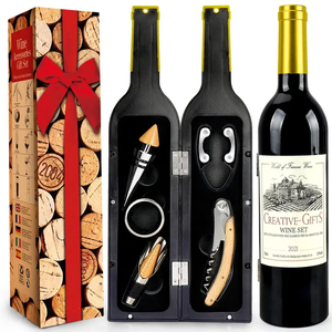 Ensemble d'ouvre-bouteilles à vin multifonctionnel, coffret de bar, support en forme de bouteille, ouvre-bouteille cadeau, accessoires de bar - Product Image 5