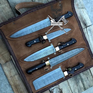 THEWIZ CRAFTS Stainless Steel Right Hand Chef <b>Knife</b> Set Hand Forged Traditional Kitchen <b>Knives</b> Wood Handle High-Polish Finish - Product Image 5