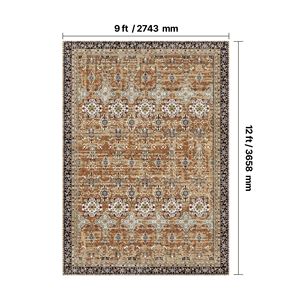 Tappeto Anti-strappi Vintage marrone verde 9X12 ft Anti-Skid Set ampio tappetino - Product Image 3