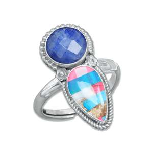 แหวนโอปอลออโรร่าประดับพลอยหลากสี งานแฮนด์เมดสุดประณีต สำหรับผู้หญิง แหวนเงินแท้ 925 สไตล์โบฮีเมียน เหมาะสำหรับเป็นของขวัญ - Product Image 2