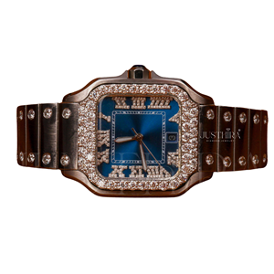 Montre en quartz Moissanite Diamant Carrée Unisexe Clarté VVS Entièrement Sertie Cadran Romain Bracelet en Acier Inoxydable Alliage Hip-Hop Sportive Quotidienne - Product Image 1