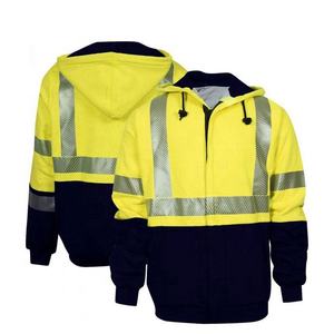 Sudadera reflectante de seguridad para hombres, prenda deportiva de alta visibilidad, con forro polar cálido, 100% poliéster, venta al por mayor - Product Image 1