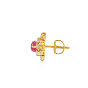 Boucles d'oreilles clous en diamant violet doré effet soleil éclatant - Product Image 1