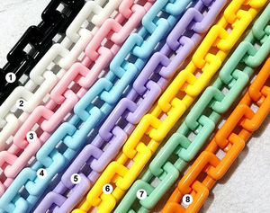 Cadena de Eslabones Cubanos Redondos de Resina Mate Multicolor, Paquete Individual para Decoración de Paredes - Product Image 4