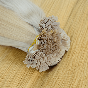 Extensiones de cabello virgen real 100% al por mayor de fábrica, punta plana, palo recto, Color preadherido Rubio, 100g/pieza - Product Image 3