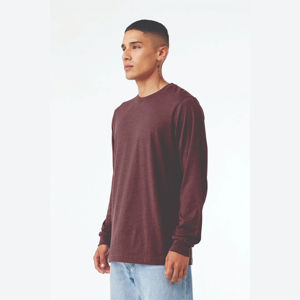 T-shirt à manches longues de haute qualité pour hommes, 100% coton, vêtements unis, mode, t-shirt respirant à col rond à manches longues pour hommes - Product Image 2