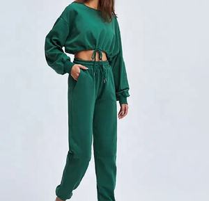 Venta al por mayor personalizada de algodón de invierno Sexy sudadera de manga larga de primera calidad de doble capa de cuello forro frontal liso de moda de color sólido - Product Image 4