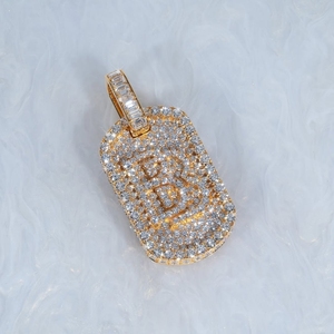 Hip Hop Iced Out VVS Moissanite Charm Custom <b>Initial</b> Name Letter <b>Pendant</b> 925 Sterling <b>Silver</b> Gold Plated Jewelry Gift - Product Image 3