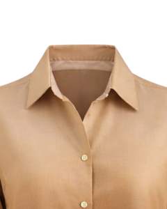 Chemisier décontracté à manches longues boutonné pour femme, dégradé camel au brun chocolat, idéal pour le bureau – Fabricant de vêtements personnalisés OEM - Product Image 5