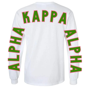 Camiseta blanca con letras griegas de AKA Sorority Inc para mujer, camiseta informal con cuello redondo, ajuste cómodo de primera calidad - Product Image 3