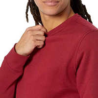 Pull en coton tricoté à col rond boutonné rouge uni pour homme, coupe classique, vêtements décontractés d'hiver