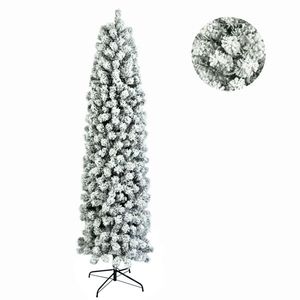 Albero di Natale a forma di matita floccato da 2,3 m, ornamento festivo per le vacanze - Product Image 1