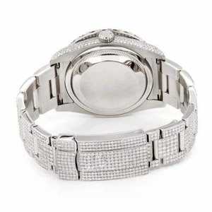 Luxury <b>Iced</b> <b>Out</b> Moissanite Quartz <b>Watch</b> Silver 40mm Glass Dial Diamond Bust Down Roman Dial Hip Hop Wristwatch - Product Image 4