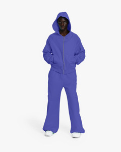 Nueva Sudadera con Capucha y Cierre para Hombre, en Tela Resistente, Color Morado, 100% Algodón Felpa, Ecológica, Informal, para Invierno - Product Image 6
