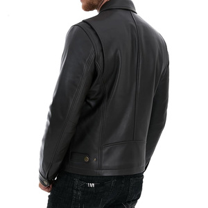 New Winter High Quality Design Men's Leather <b>Canvas</b> <b>Jacket</b> Stand Front Custom Embroidered OEM Service Waterproof Eco-Friendly - Product Image 5