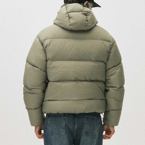 Veste d'hiver imperméable personnalisée de haute qualité, veste à capuche décontractée avec fermeture éclair, rembourrage en coton, taille plus, veste matelassée pour homme - Product Image 2