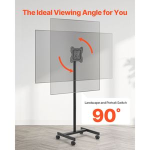 Supporto TV Portatile su Ruote per Schermi da 17-55 Pollici, Capacità 20 kg, Regolabile da Verticale a Orizzontale - Product Image 5