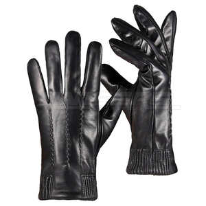 Gants de conduite noirs en cuir d'agneau véritable pour hommes et femmes, fournisseur en gros OEM, qualité supérieure, gants de conduite à doigts complets - Product Image 1