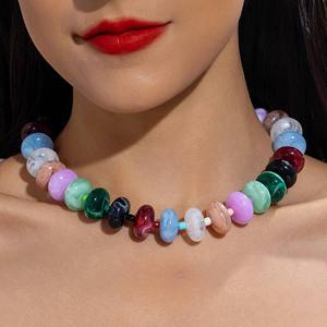 Elegant Javed Handicrafts Vintage Geometric Resin <b>Beaded</b> Necklace <b>Set</b> for Unisex Trendy Fashion Jewelry for Weddings Parties - Product Image 2