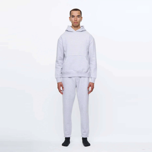 Ensemble de sport pour homme, automne-hiver, à capuche, coupe ajustée, imprimé uni, 2 pièces, pull décontracté, vêtements de sport d'extérieur - Product Image 1