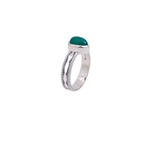 Anillos de compromiso de Plata de Ley 925 para mujer, piedras preciosas de ónix verde, joyería fina para boda y fiesta, anillos de plata a granel - Product Image 1