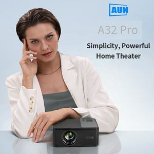 โปรเจคเตอร์พกพา AUN A32 Pro วิดีโอ 1080P WIFI บลูทูธ โฮมเธียเตอร์ ซีนีม่า โทรศัพท์ สมาร์ทโฟน โปรเจคเตอร์แอนดรอยด์ LED 4K ขายดีที่สุด - Product Image 1
