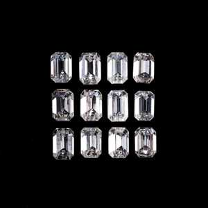 Diamant de laboratoire taille émeraude 3.0 x 2.0 mm, diamant HPHT, diamant blanc, diamant de laboratoire transparent pour la fabrication de bijoux et de bracelets - Product Image 1