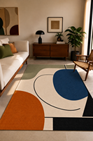 Tapis d'intérieur en laine tufté à la main, abstrait moderne de luxe, tapis géométrique personnalisé de style Bauhaus pour la décoration de la maison et des hôtels