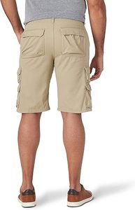 Shorts décontractés d'été pour hommes en polyester tissé extensible, taille mi-haute, avec fermeture boutonnée, logo personnalisé, anti-humidité, couleur unie - Product Image 2