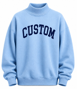 Women's Oversized Mockneck Sweatshirt Embroidered/Printed Customizable Relaxed Fit Ribbed Collar Fleece Eco-Friendly Breathable - Product Image 6