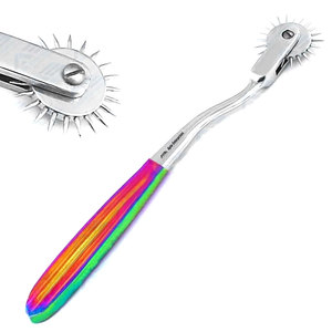 Roue de Wartenberg pour instruments chirurgicaux – Roue de sensation neurologique de haute qualité pour tests neurologiques – Demi-roue arc-en-ciel - Product Image 1