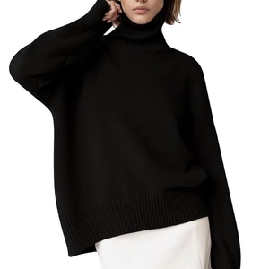 Suéter de Cuello Alto de Punto Grueso con Manga Larga y Dobladillo Alto-Bajo, Diseño Moderno, Logotipo Personalizado, Directo de Fábrica, Nueva Llegada de Bangladés - Product Image 1