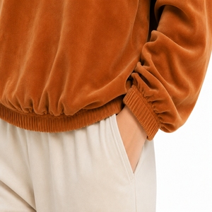 Sweat-shirt long surdimensionné en velours pour femme, doux, confortable, élégant, décontracté, respirant, séchage rapide, doublé, idéal pour l'automne - Product Image 6