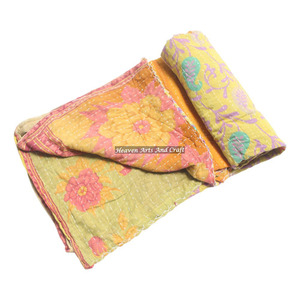 Colcha Kantha Gudari, Colcha Kantha Gudari, Venta al por Mayor, Proveedor de Oro, GD2204, Colcha Kantha Hecha a Mano, Algodón Estampado Indio - Product Image 1