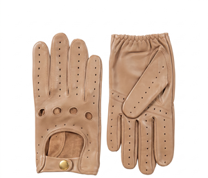 Premium Genuine <b>Leather</b> Driving <b>Gloves</b> <b>for</b> Men <b>Women</b> Classic Vintage Style Breathable Perforated Cycling Casual Travel - Product Image 1