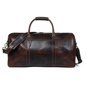 Bolsa de viaje de lujo para hombre, de cuero genuino, con forro de poliéster, acabado grueso Crazy Horse, cierre de cremallera. - Product Image 6