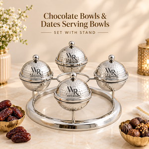 Plats à dessert en acier martelé Royal avec couvercles en dôme et cadre de présentation |   Vaisselle de qualité supérieure pour dattes, truffes, noix, bonbons et fruits secs - Product Image 2