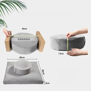 Multiriver Meditation Cushion Cotton Canvas Washable Durable Yoga Exercise Pillow Adult Round <b>Navy</b> Blue Stadium Massage - Product Image 4